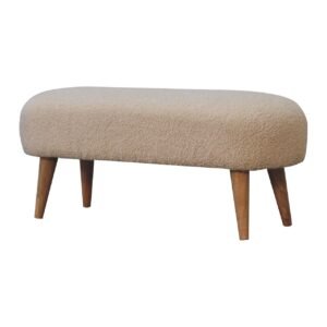 Ławka z litego drewna mango – naturalna, 92 cm