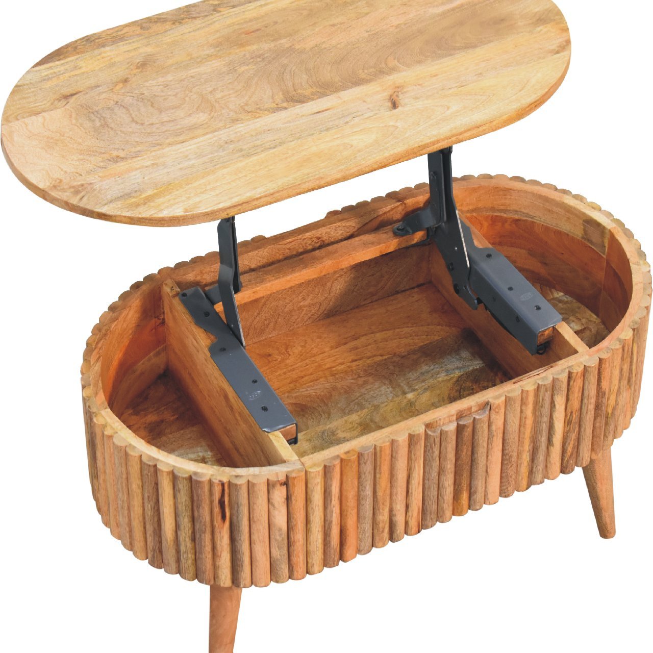 Stolik kawowy Artisan IN3453 – lite drewno mango, wykończenie dębowe - obrazek 5