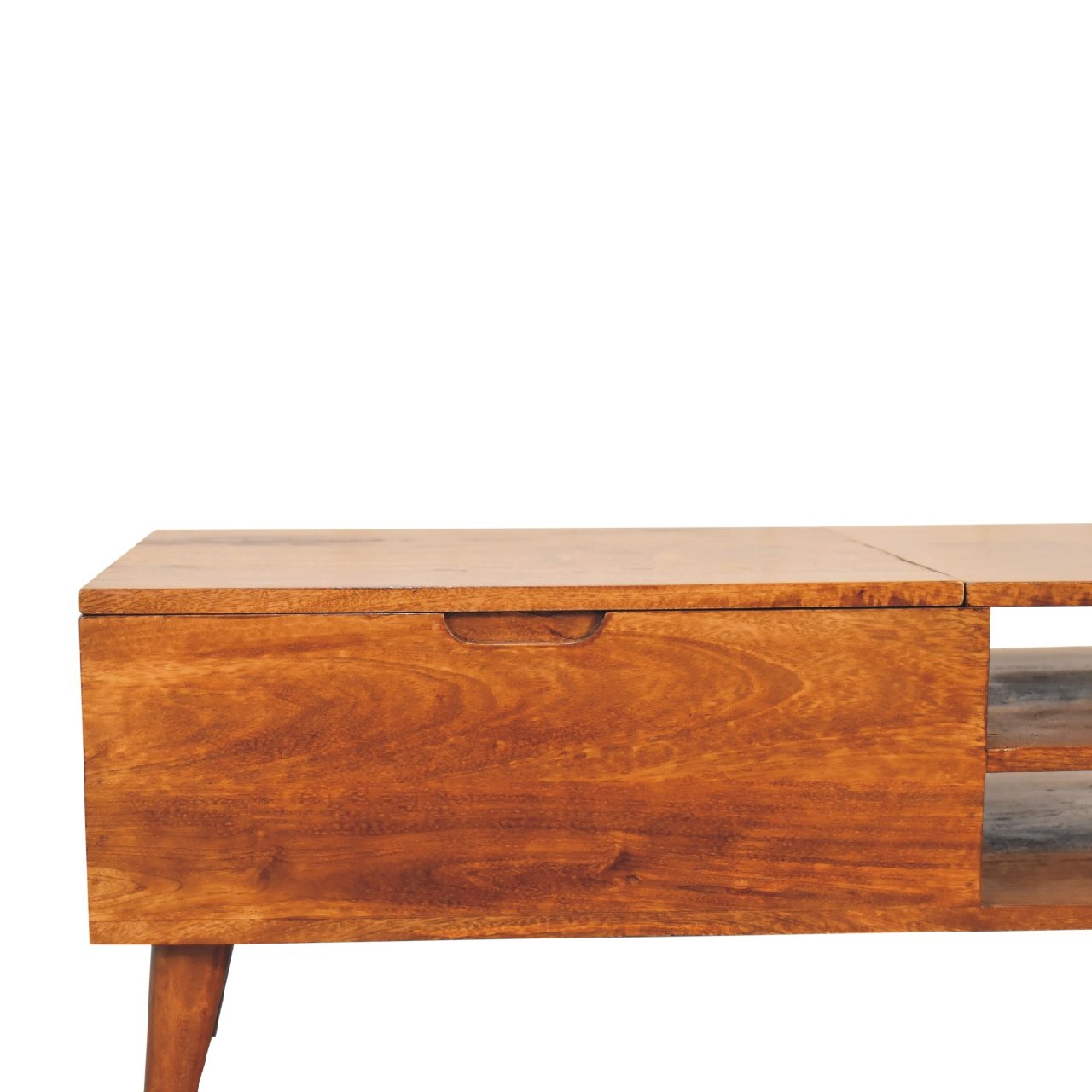 Stolik kawowy z litego drewna mango – kasztanowy, 90 cm — model IN3454 - Image 3