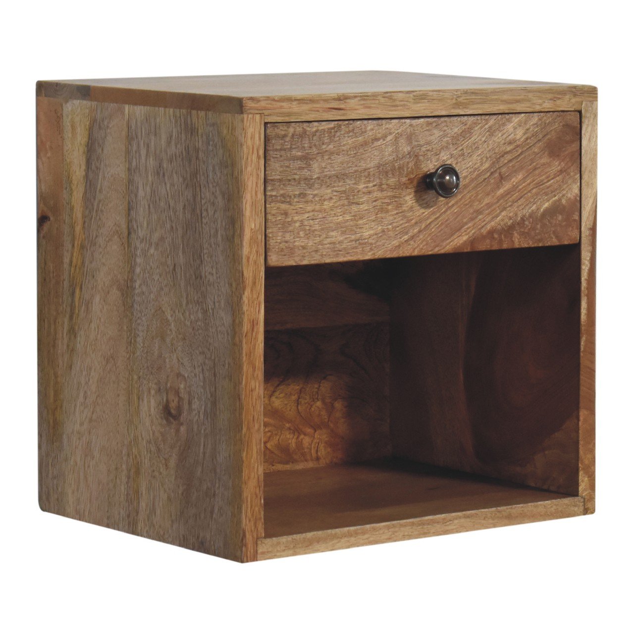 Szafka nocna z litego drewna mango – dębowa, 30 cm — model IN3455 - Image 2