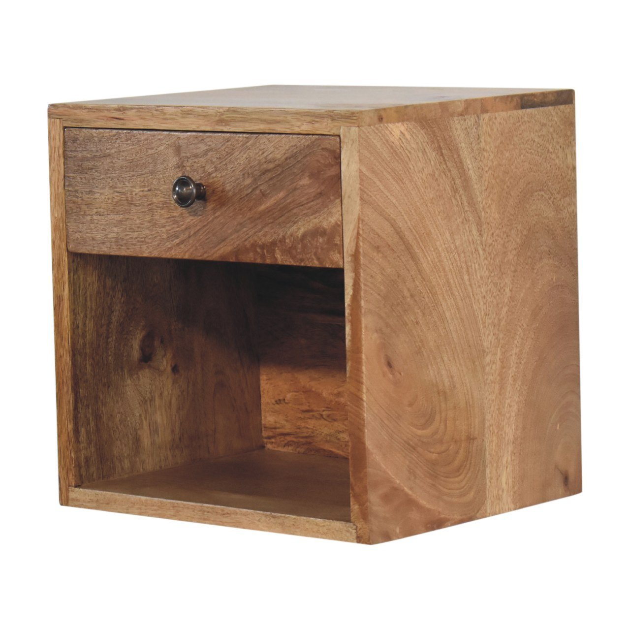 Szafka nocna z litego drewna mango – dębowa, 30 cm — model IN3455 - Image 3