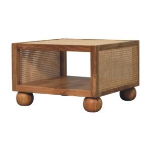 Stolik kawowy Artisan IN3463 – lite drewno mango, wykończenie dębowe