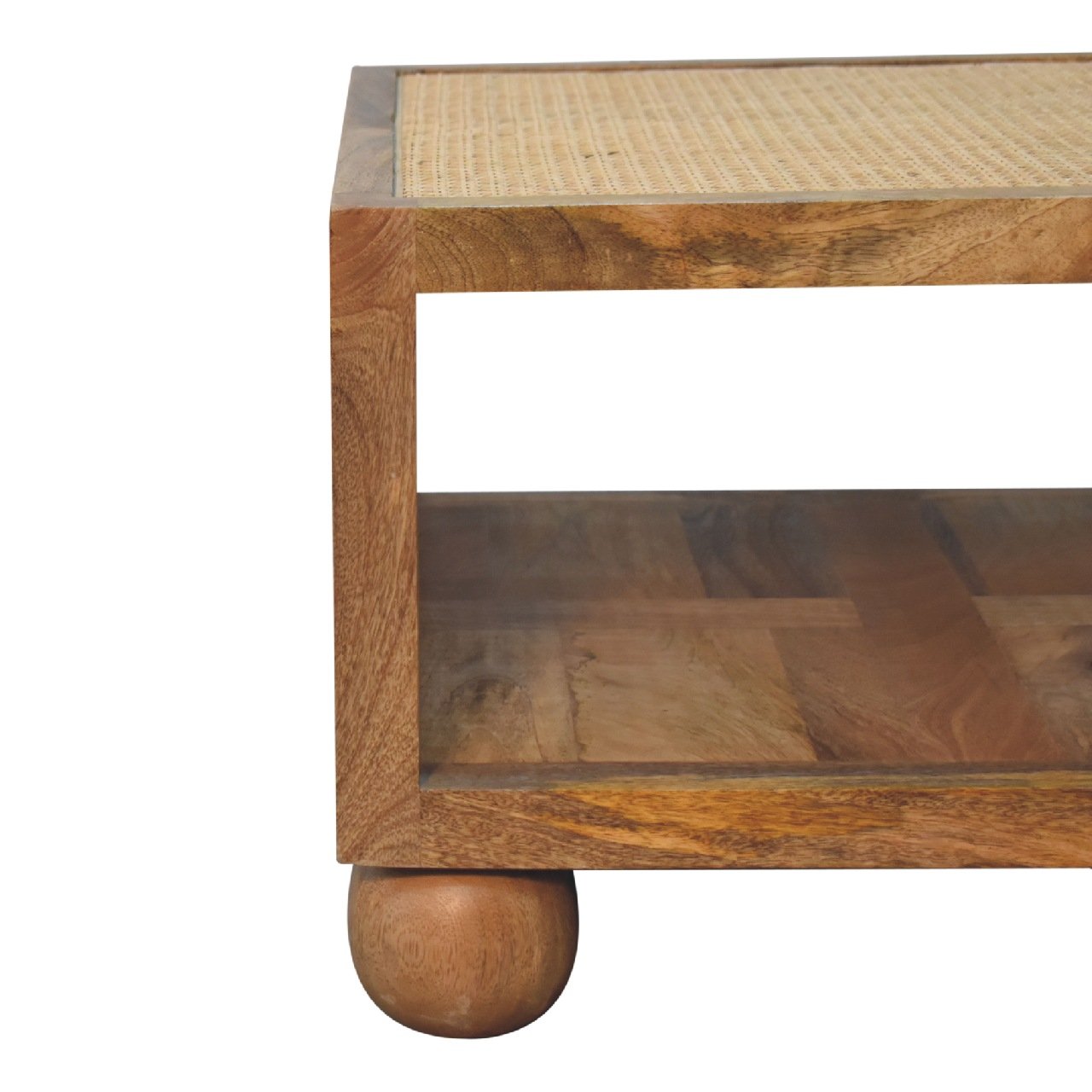 Stolik kawowy Artisan IN3463 – lite drewno mango, wykończenie dębowe - obrazek 3