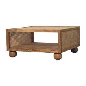 Stolik kawowy Artisan IN3464 – lite drewno mango, wykończenie dębowe