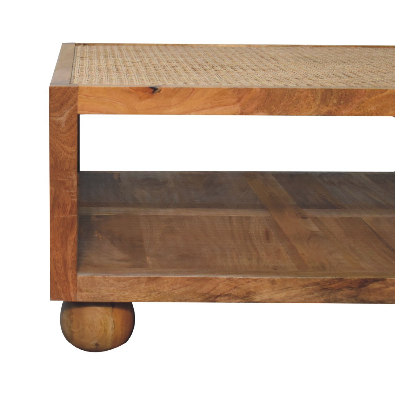 Stolik kawowy Artisan IN3464 – lite drewno mango, wykończenie dębowe - obrazek 3