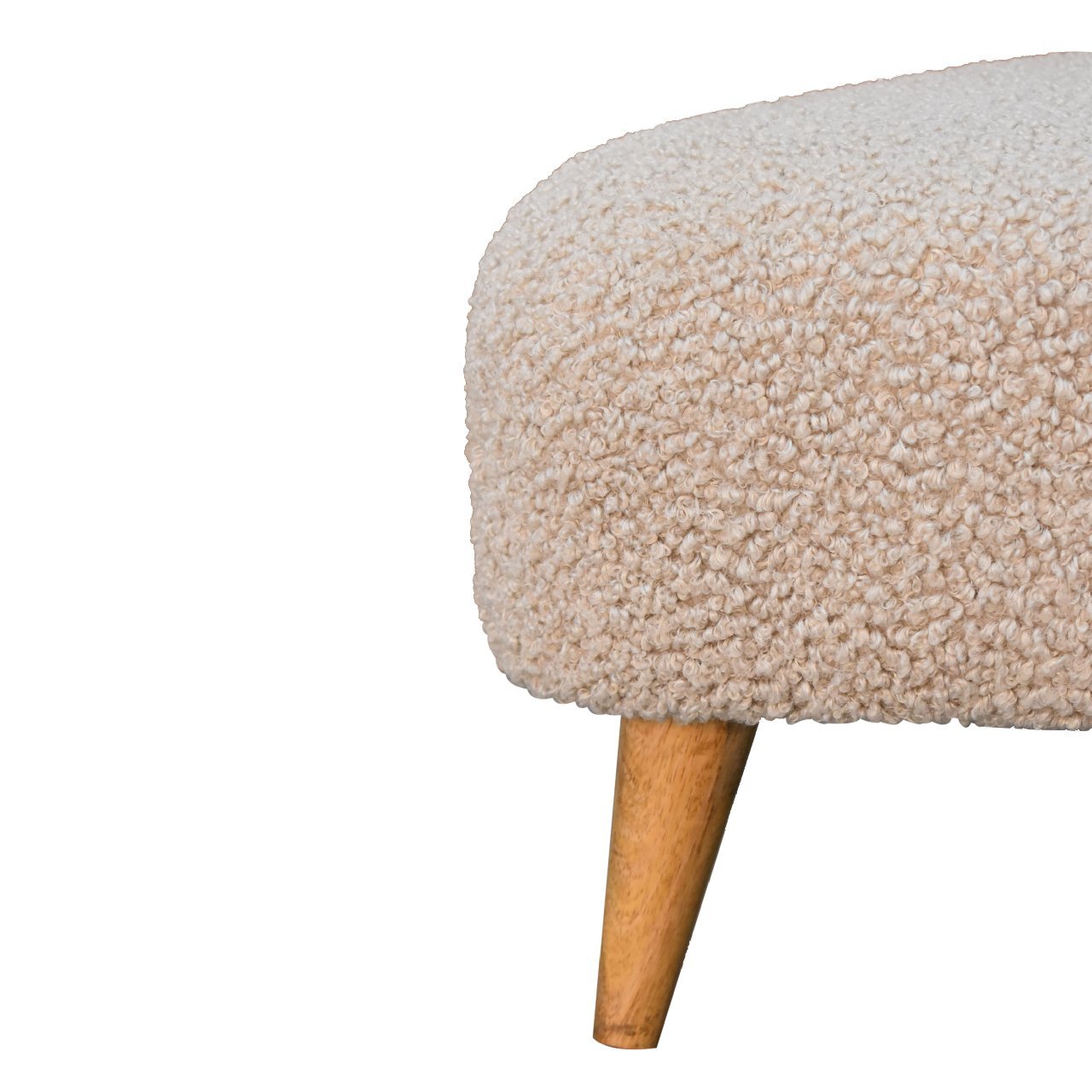 Pufa lub podnóżek Artisan IN3475 – lite drewno mango, wykończenie dębowe - Image 3