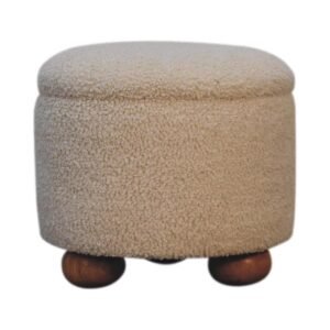 Pufa ze schowkiem Cream Bouclé