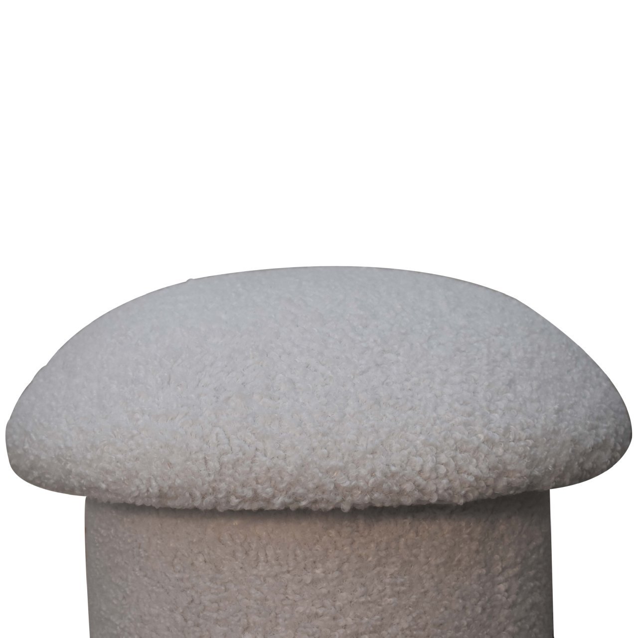 Pufa Artisan IN3482 – drewno i tkanina bouclé, wykończenie bouclé białe - obrazek 3