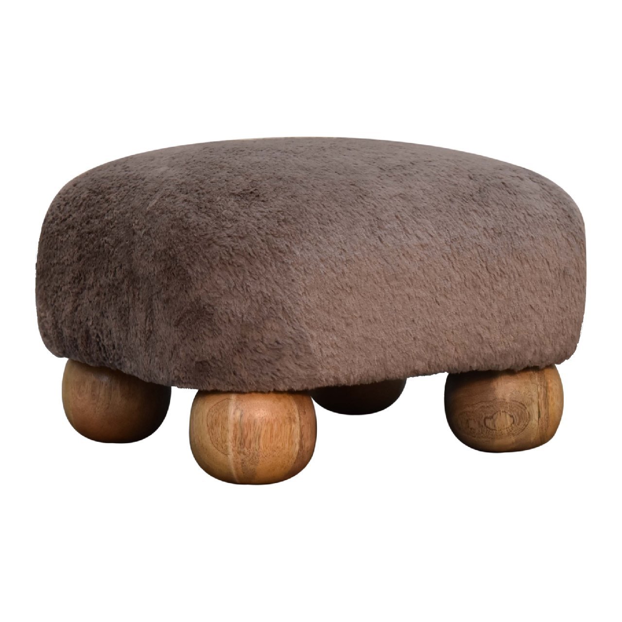 Pufa lub podnóżek Artisan IN3483 – lite drewno mango, wykończenie dębowe - Image 2