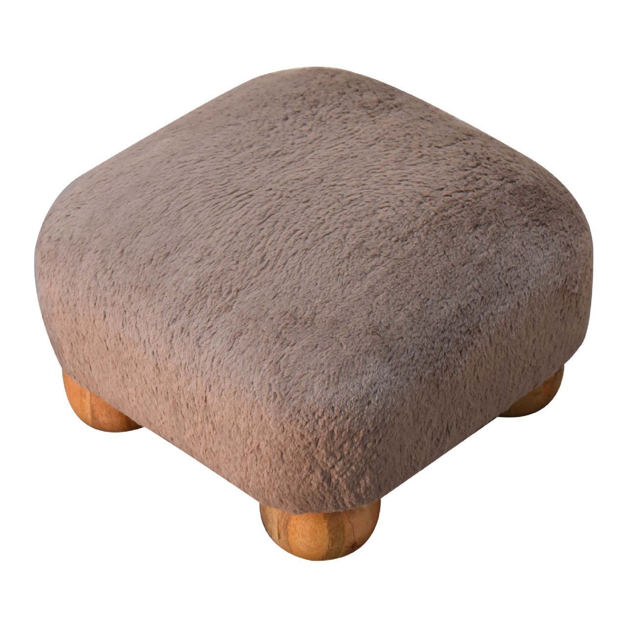 Pufa lub podnóżek Artisan IN3483 – lite drewno mango, wykończenie dębowe - Image 4