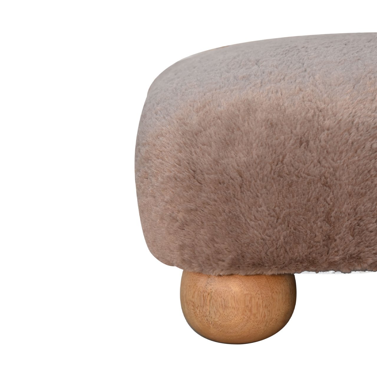 Pufa lub podnóżek Artisan IN3483 – lite drewno mango, wykończenie dębowe - Image 5