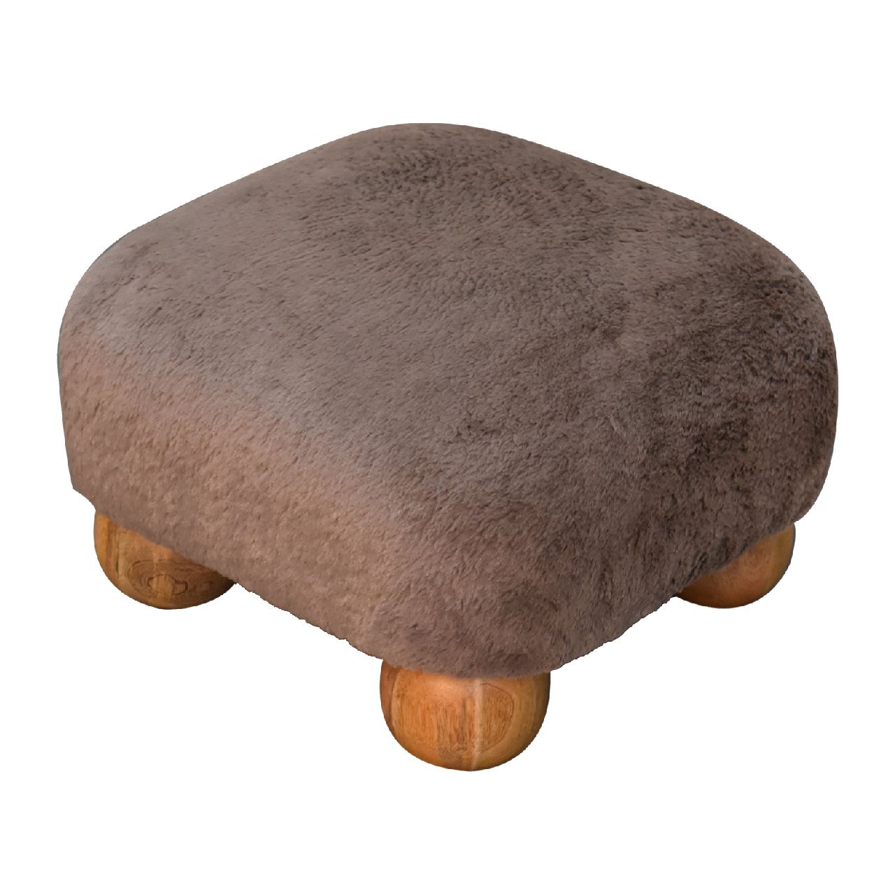 Pufa lub podnóżek Artisan IN3483 – lite drewno mango, wykończenie dębowe - Image 6