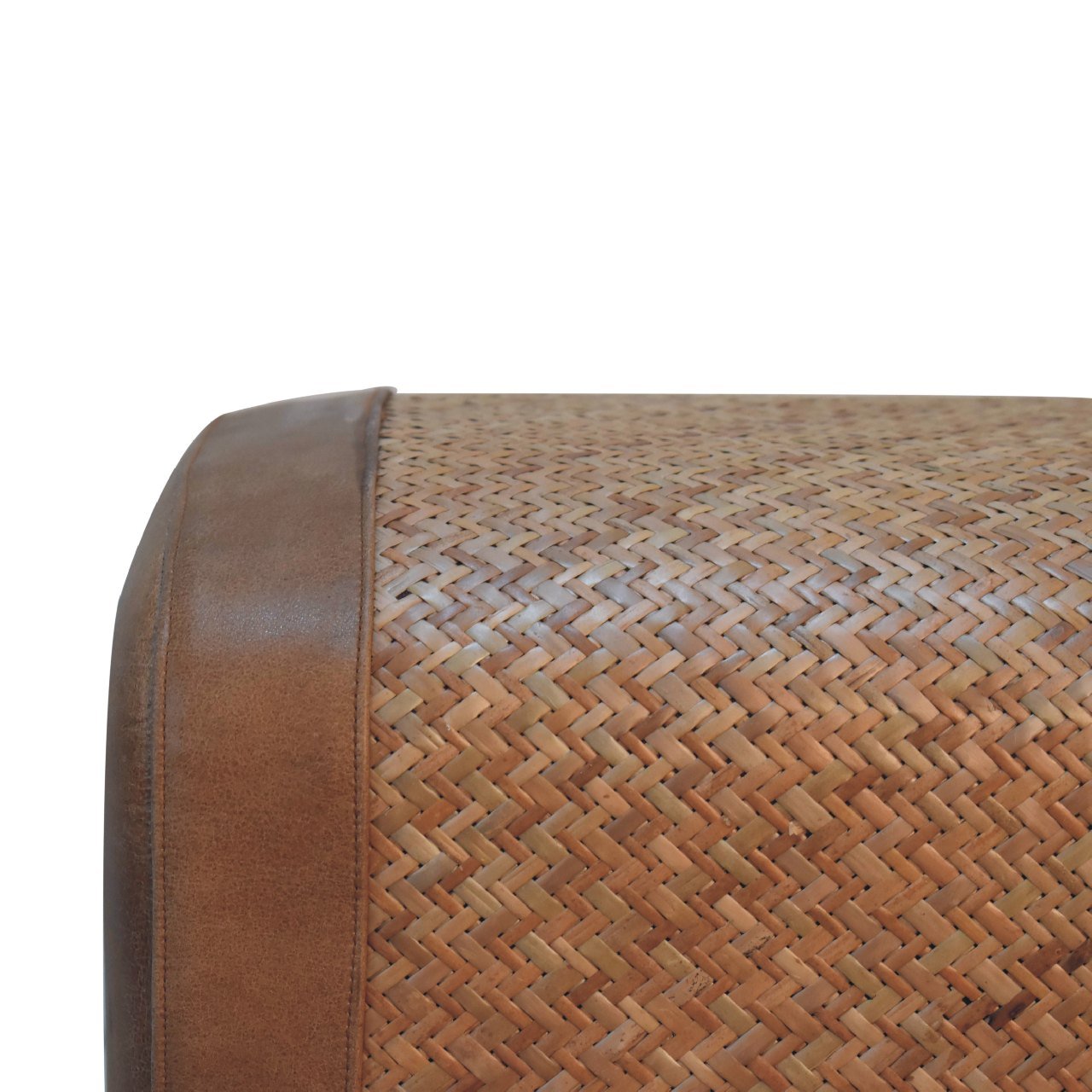 Pufa lub podnóżek Artisan IN3492 – lite drewno mango, wykończenie dębowe - Image 6
