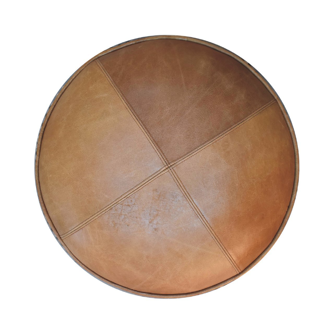 Pufa lub podnóżek Artisan IN3493 – lite drewno mango, wykończenie dębowe - Image 5