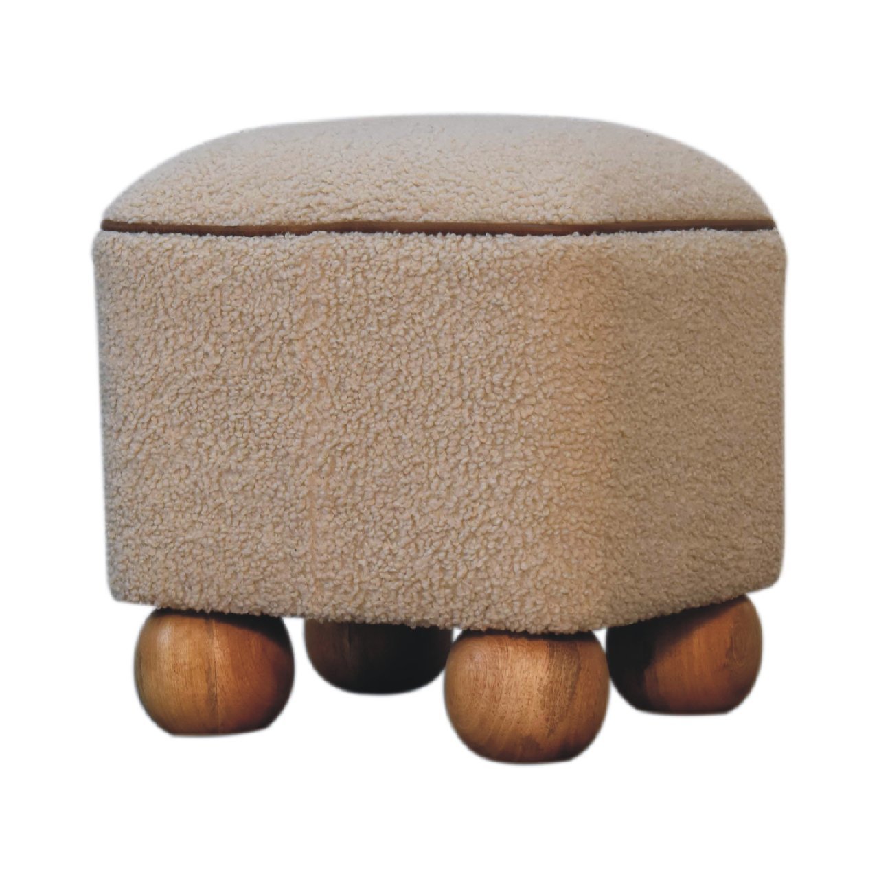 Pufa lub podnóżek Artisan IN3500 – lite drewno mango, wykończenie dębowe - Image 3