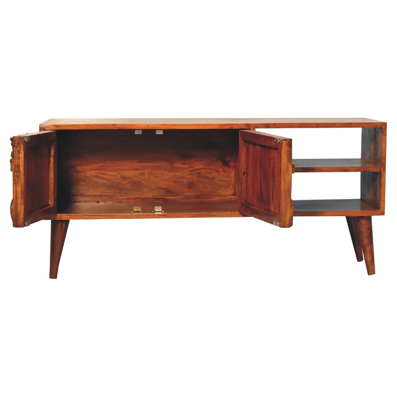 Szafka RTV z naturalnych materiałów – kasztanowa, 110 cm - Image 5