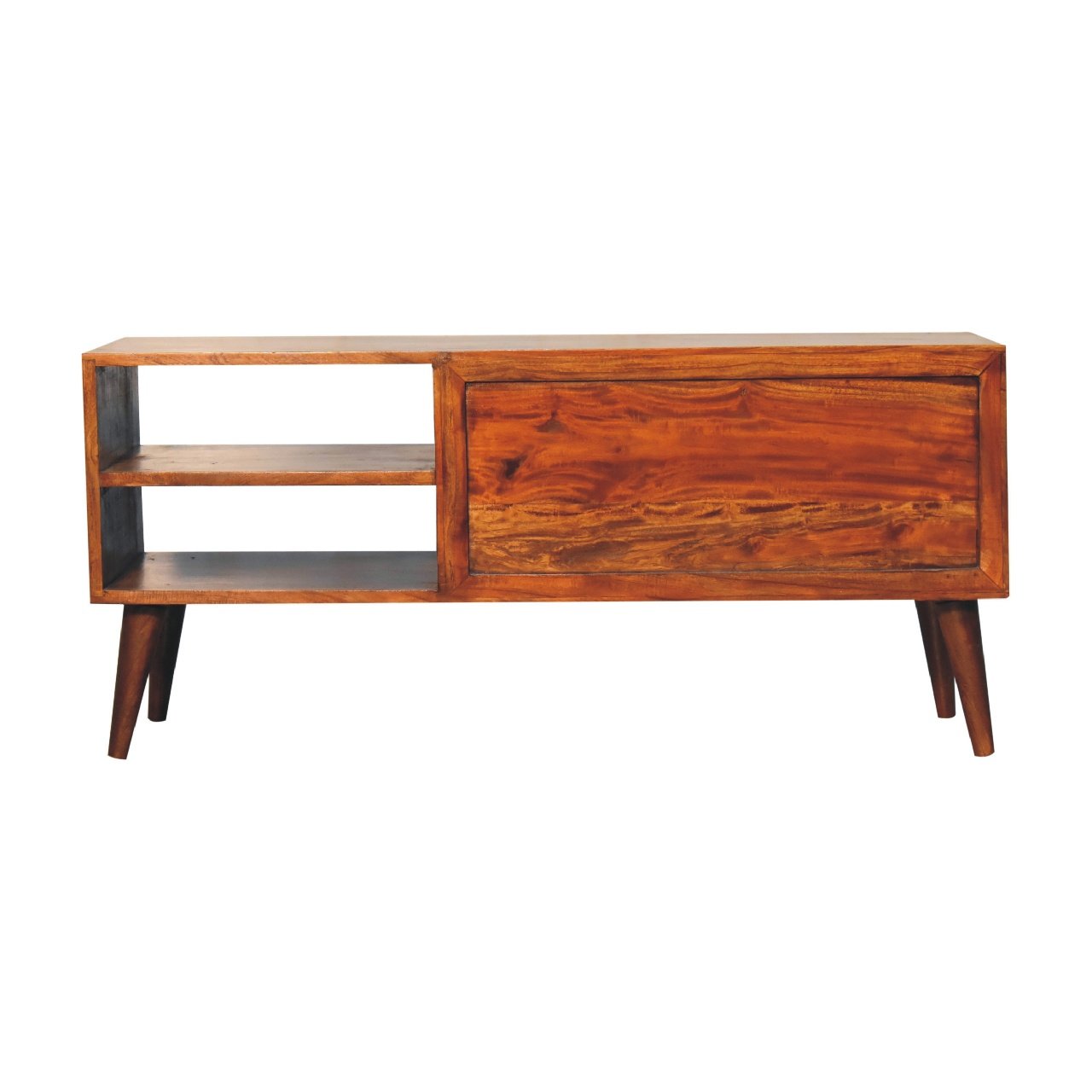 Szafka RTV z naturalnych materiałów – kasztanowa, 110 cm - Image 8