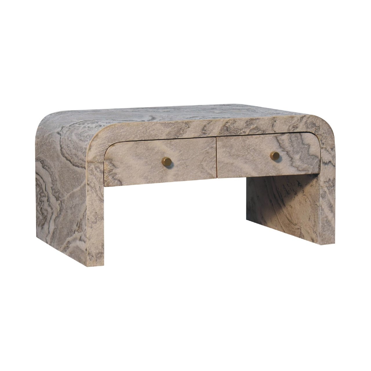 Stolik kawowy Artisan IN3525 – lite drewno mango, wykończenie dębowe