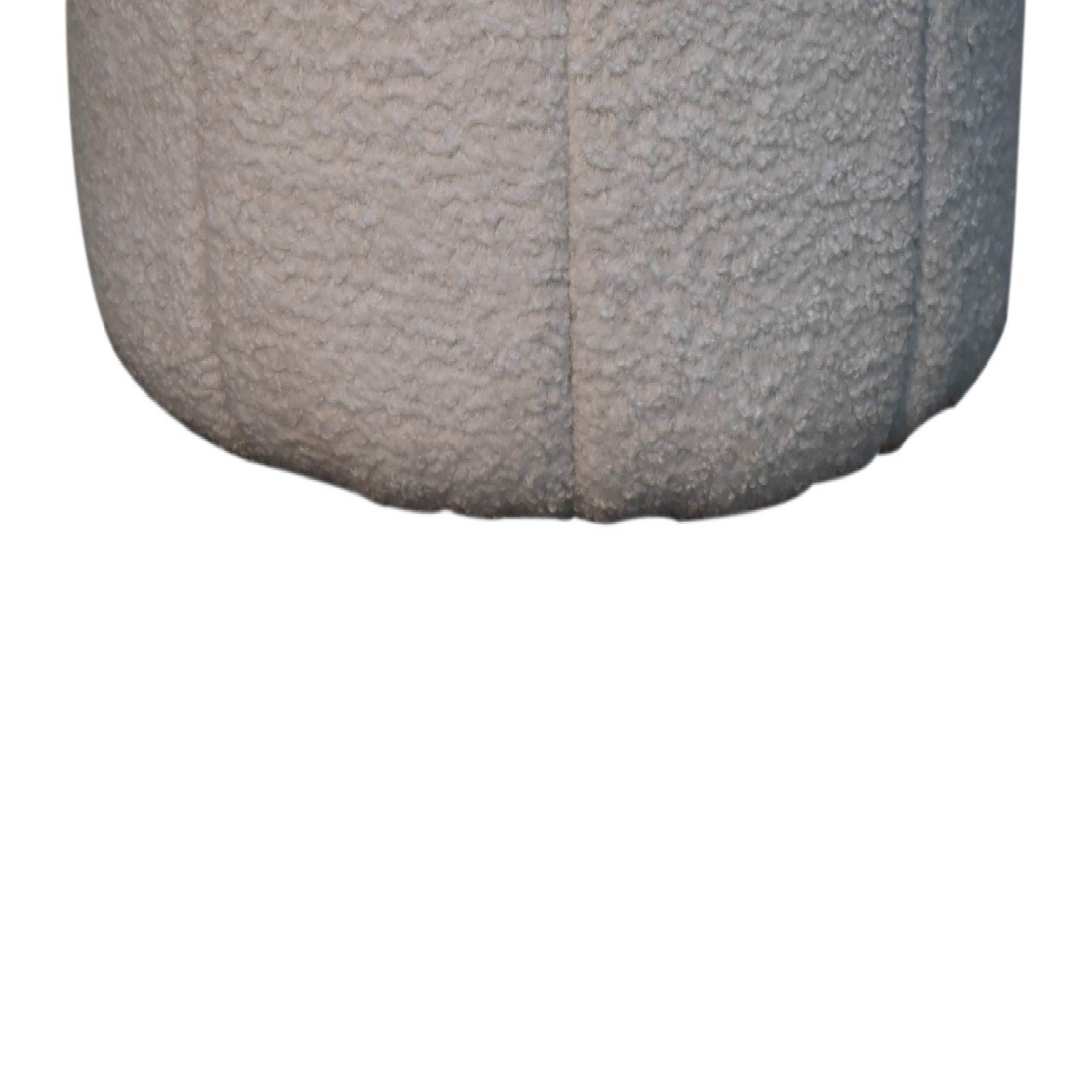 Pufa Artisan IN3530 – drewno i tkanina bouclé, wykończenie bouclé białe - obrazek 6