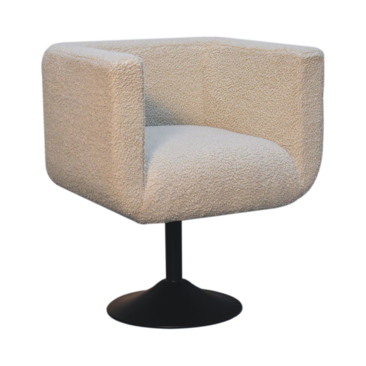 Krzesło z drewna i tkaniny bouclé – 65 cm - Image 2