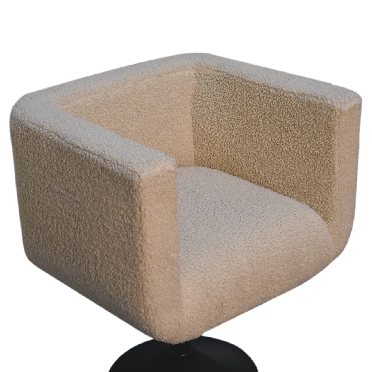 Krzesło z drewna i tkaniny bouclé – 65 cm - Image 6