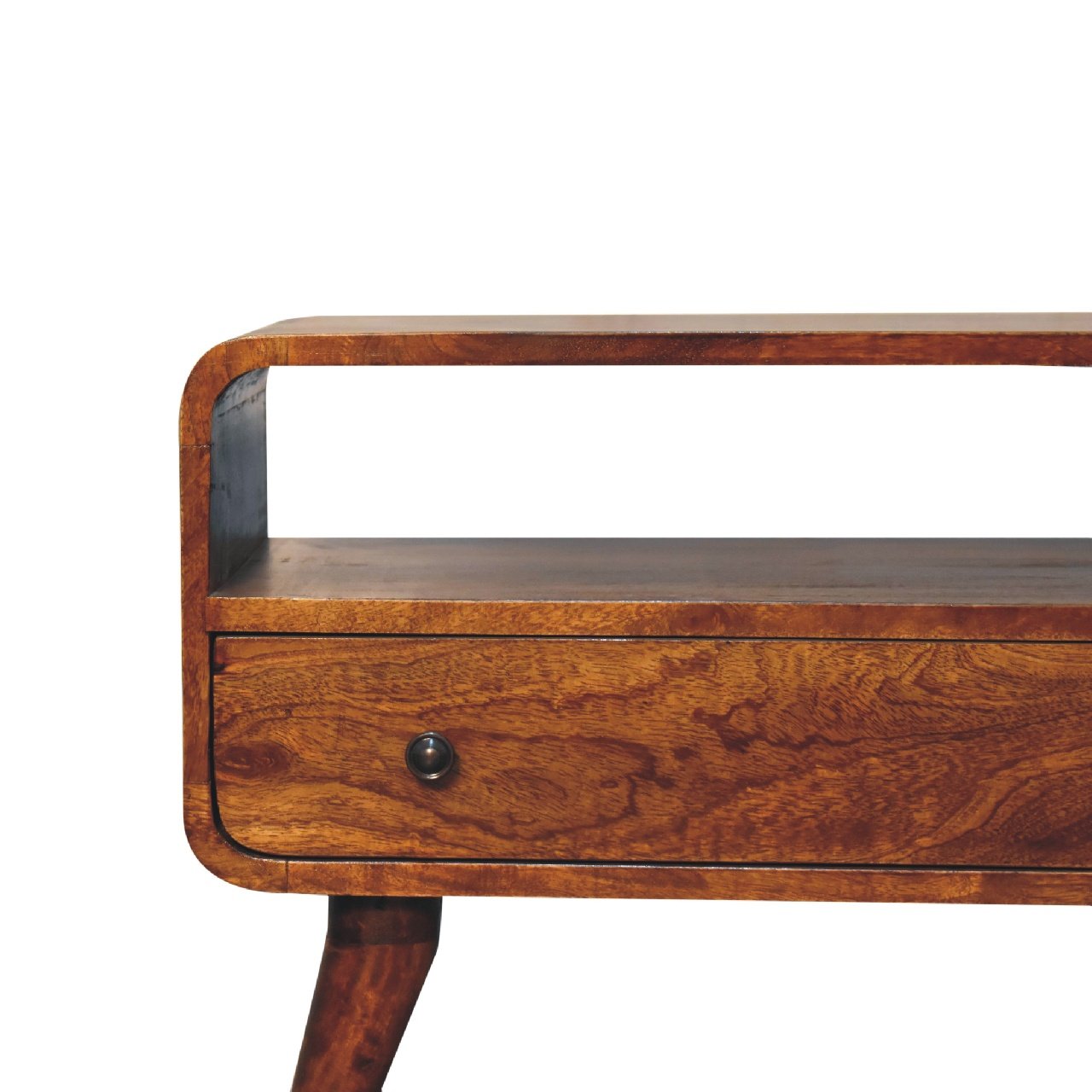 Szafka RTV z litego drewna mango – kasztanowa, 60 cm — model IN3539 - obrazek 3