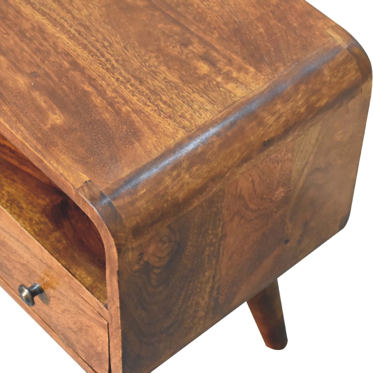 Szafka RTV z litego drewna mango – kasztanowa, 60 cm — model IN3539 - obrazek 4