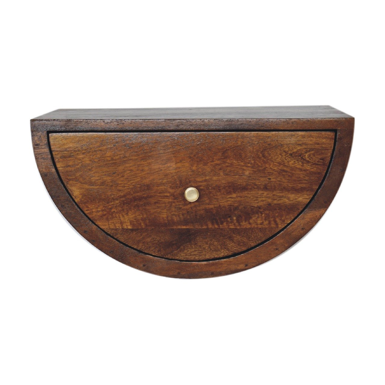 Szafka nocna z litego drewna mango – kasztanowa, 45 cm — model IN3543
