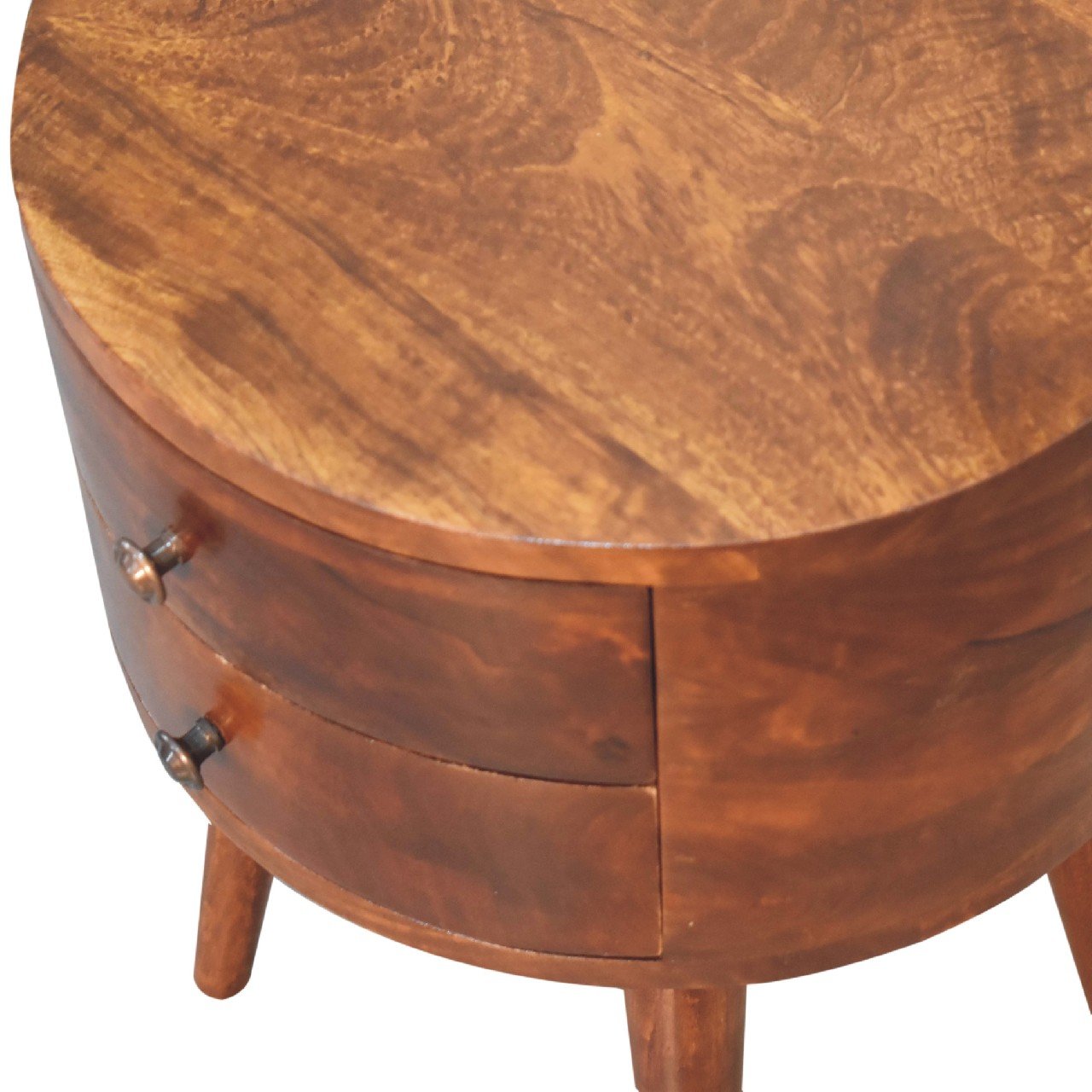 Szafka nocna Artisan IN3546 – lite drewno mango, wykończenie kasztanowe