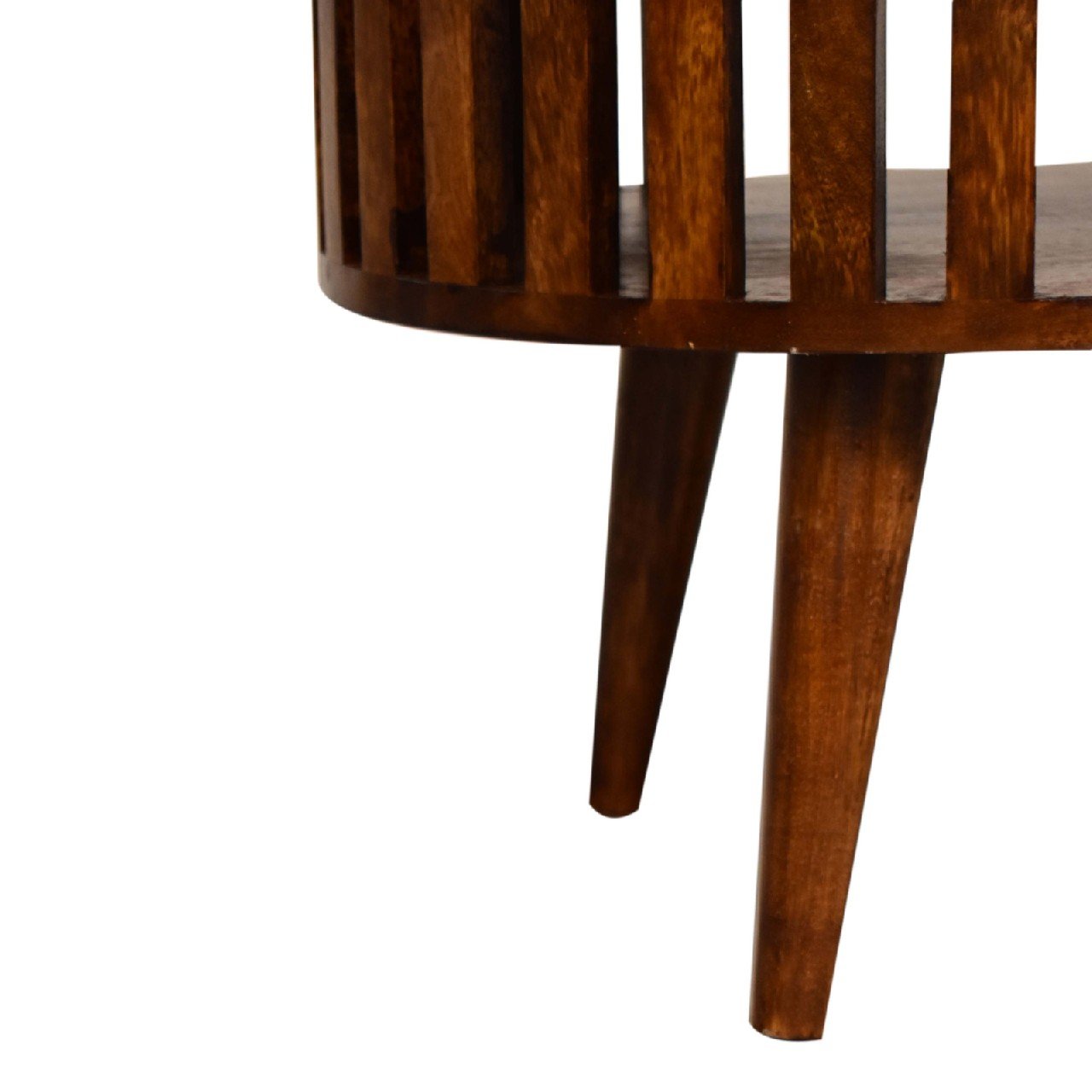 Stolik kawowy z litego drewna mango – kasztanowy, 80 cm — model IN3552 - Image 6