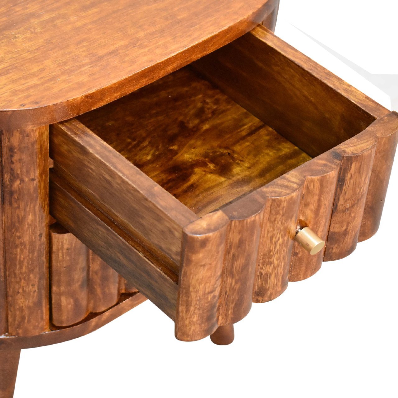 Szafka nocna Artisan IN3554 – lite drewno mango, wykończenie kasztanowe - obrazek 3