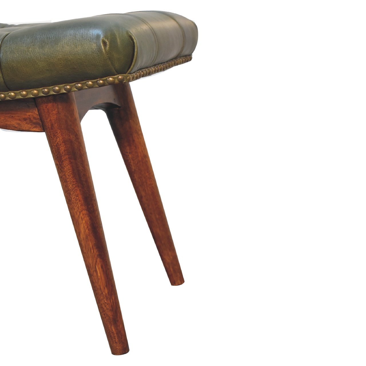 Pufa lub podnóżek Artisan IN3556 – lite drewno mango, wykończenie kasztanowe - Image 7