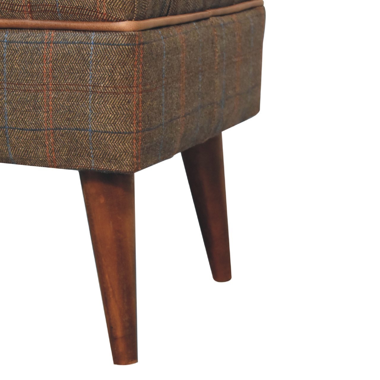 Ławka Artisan IN3558 – drewno i tkanina obiciowa, wykończenie tweed wielobarwny - obrazek 5