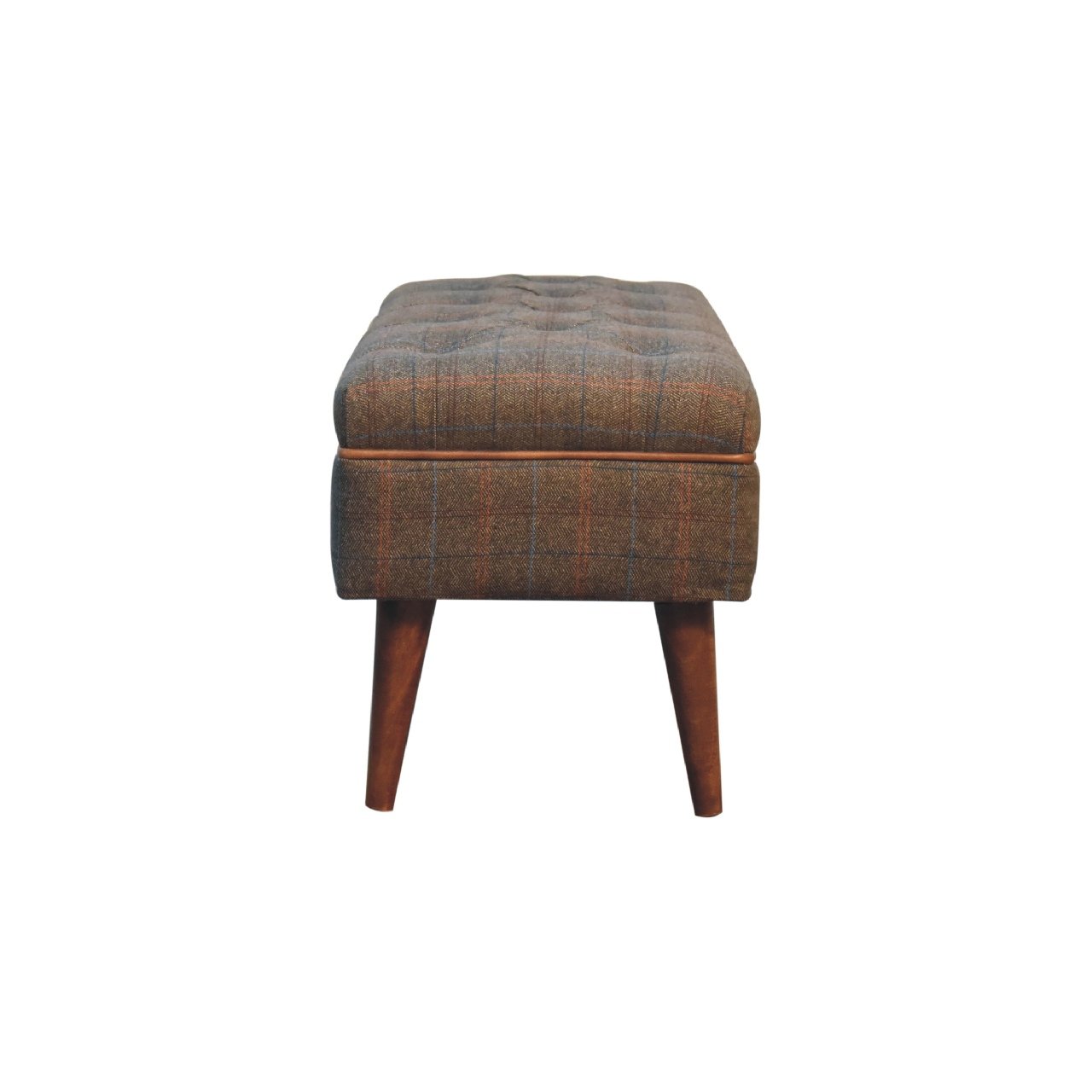 Ławka Artisan IN3558 – drewno i tkanina obiciowa, wykończenie tweed wielobarwny - obrazek 6