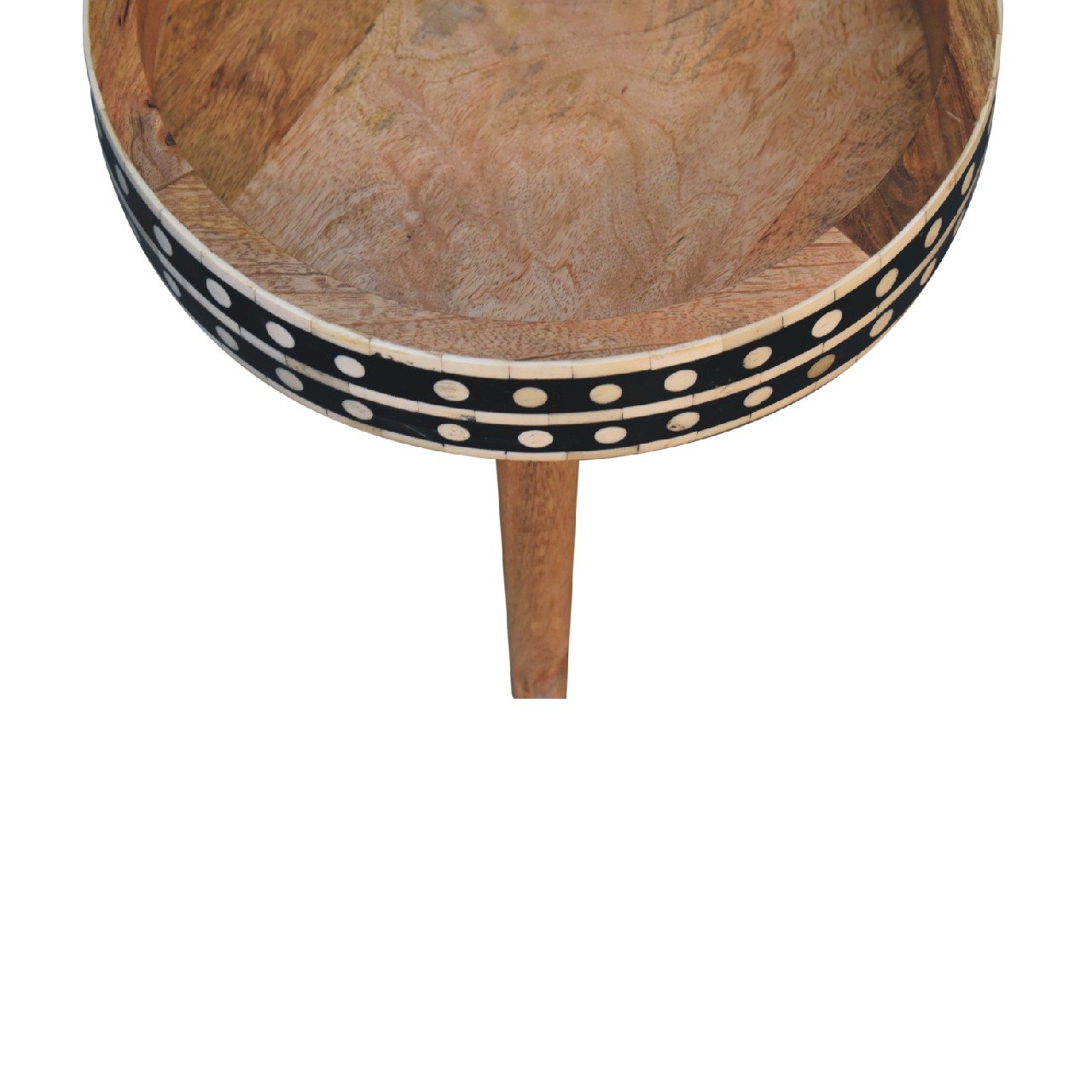 Stolik kawowy Artisan IN3563 – lite drewno mango, wykończenie czarne - obrazek 6