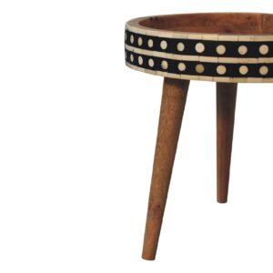 Stolik kawowy Artisan IN3563 – lite drewno mango, wykończenie czarne