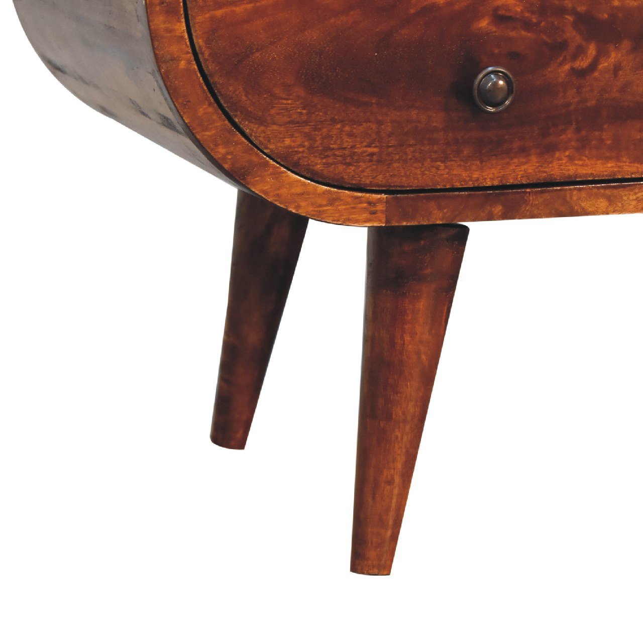 Szafka RTV z litego drewna mango – kasztanowa, 110 cm — model IN3569 - obrazek 5