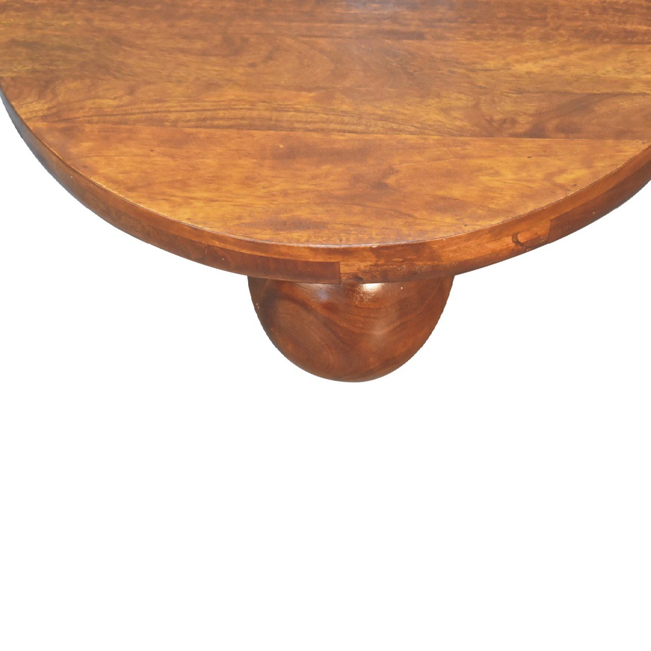 Stolik kawowy z litego drewna mango – kasztanowy, 80 cm — model IN3573 - obrazek 2