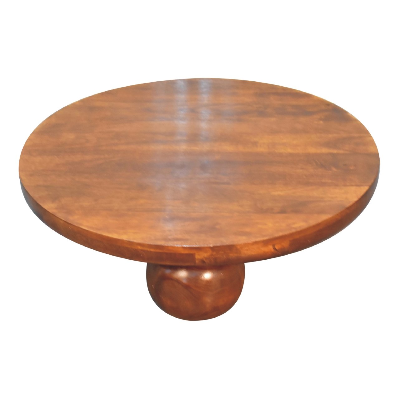 Stolik kawowy z litego drewna mango – kasztanowy, 80 cm — model IN3573 - obrazek 3