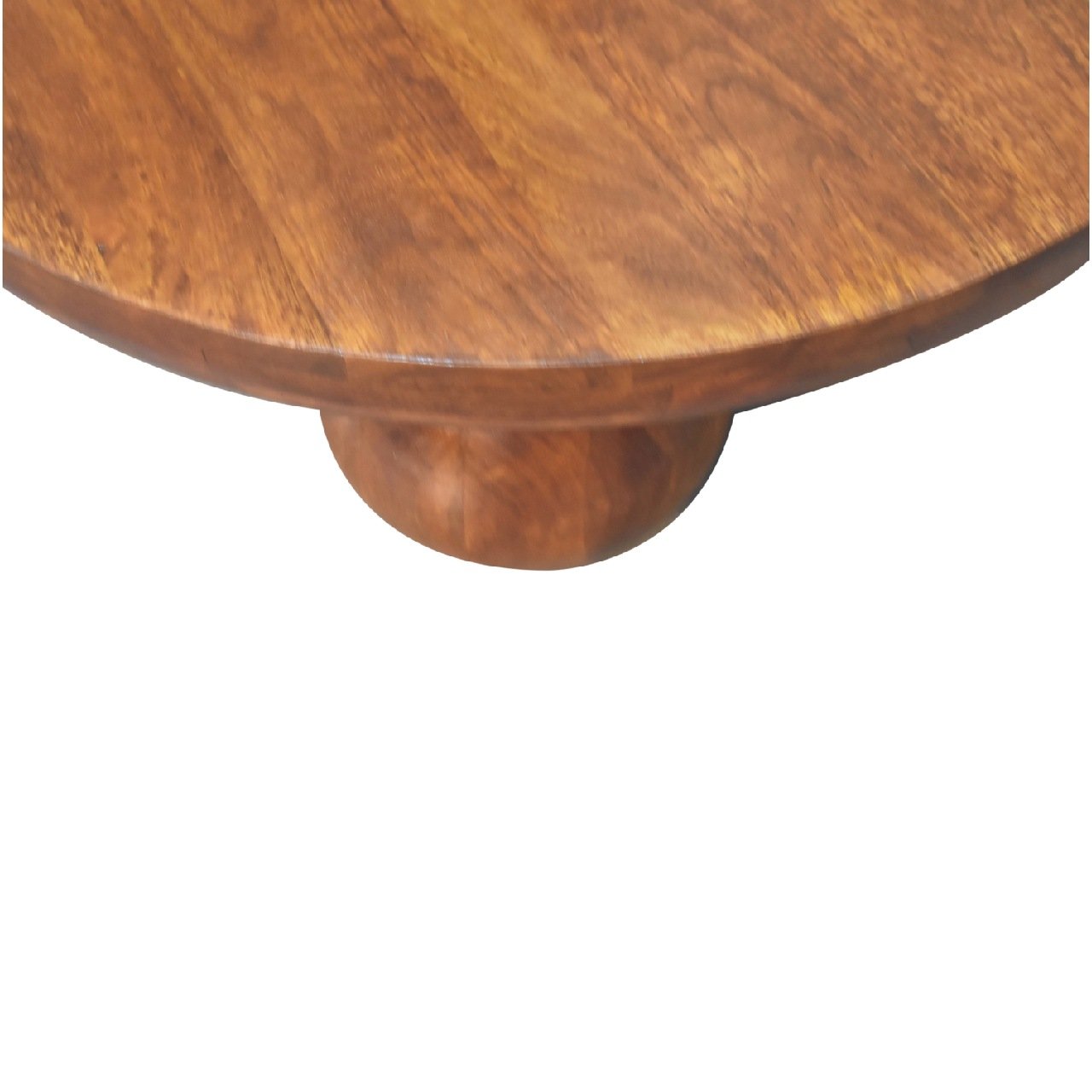 Stolik kawowy z litego drewna mango – kasztanowy, 80 cm — model IN3573 - obrazek 5