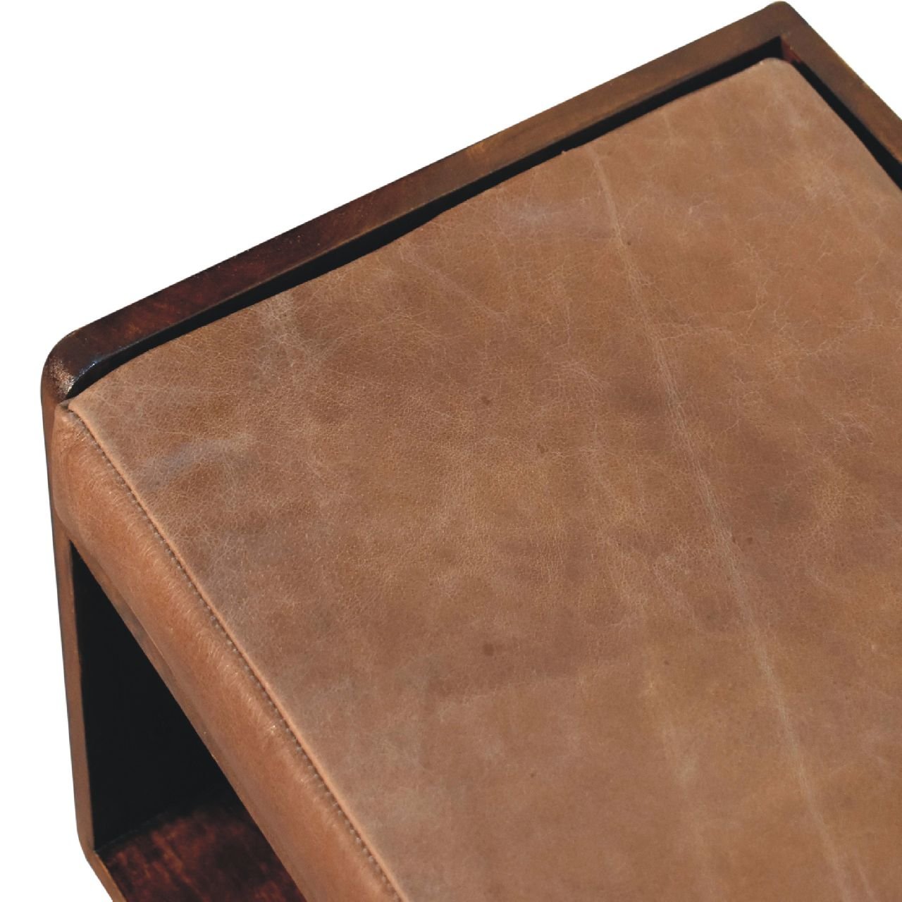 Ławka z litego drewna mango – kasztanowa, 90 cm — model IN3577 - Image 5