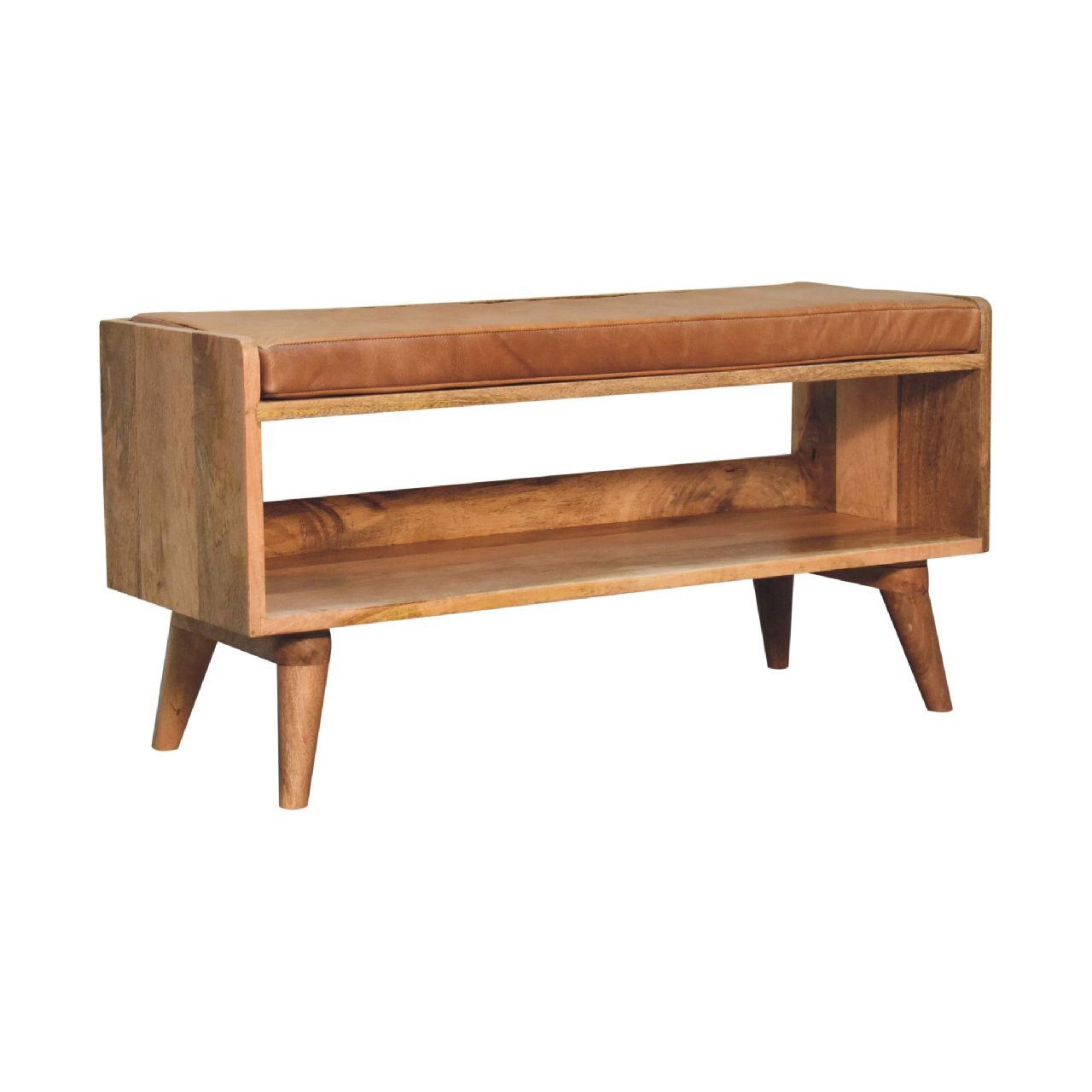 Ławka Artisan IN3584 – lite drewno mango, wykończenie kasztanowe - Image 3