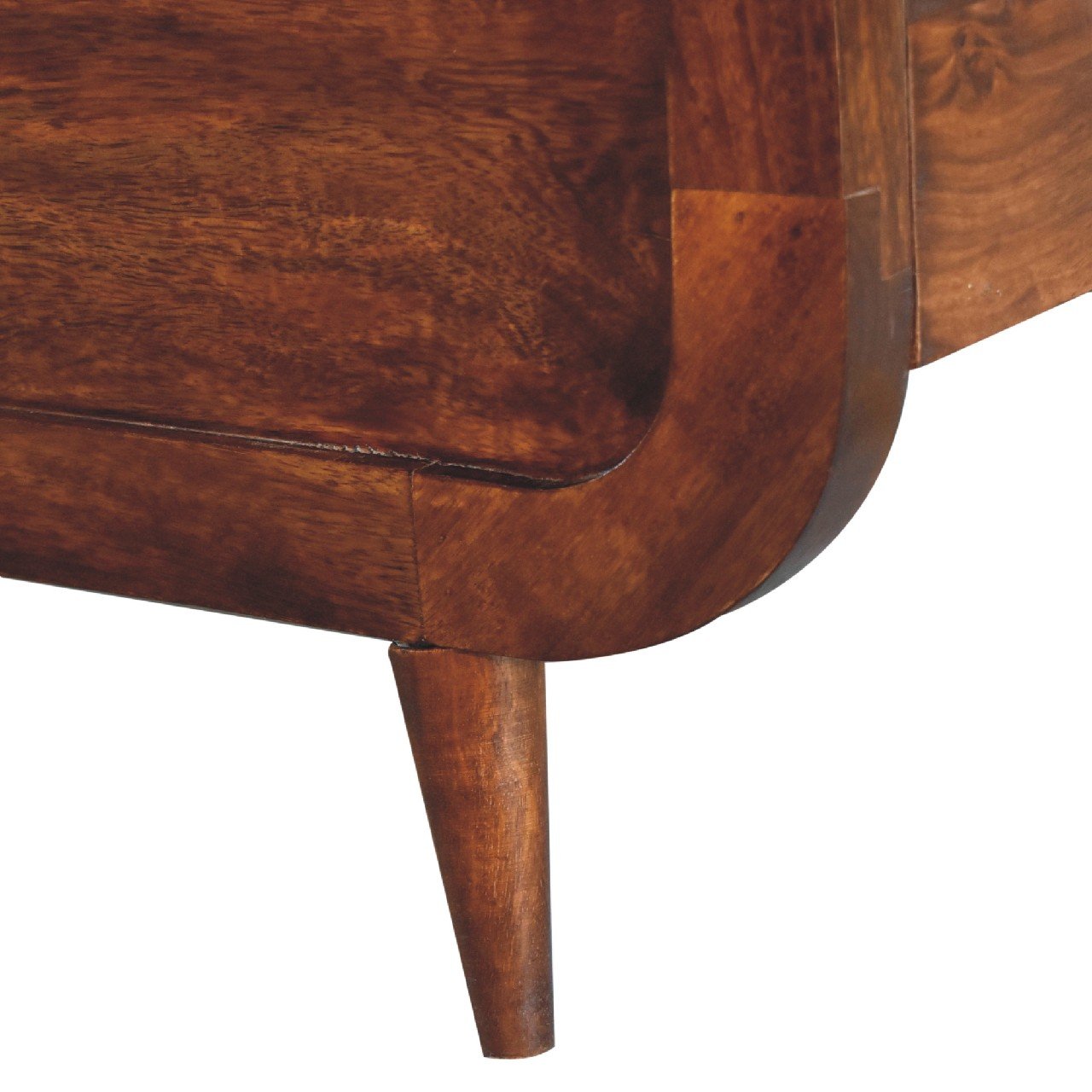 Łóżko z litego drewna mango – kasztanowe, 145 cm - Image 6