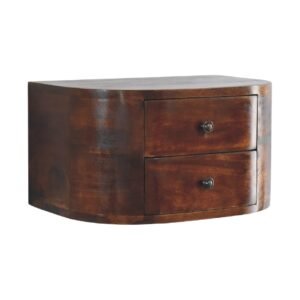 Szafka nocna z litego drewna mango – kasztanowa, 45 cm — model IN3594