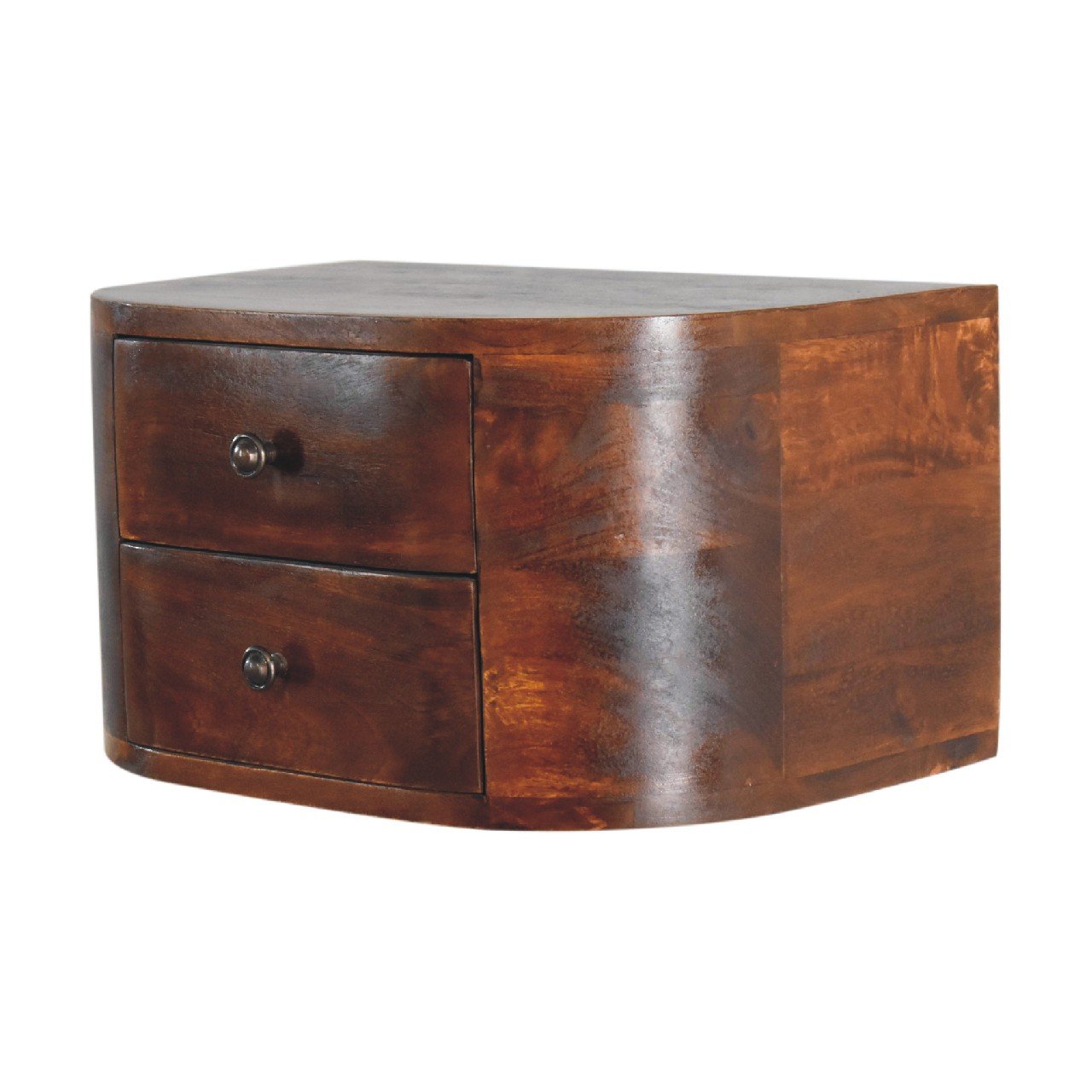 Szafka nocna z litego drewna mango – kasztanowa, 45 cm — model IN3594 - Image 2