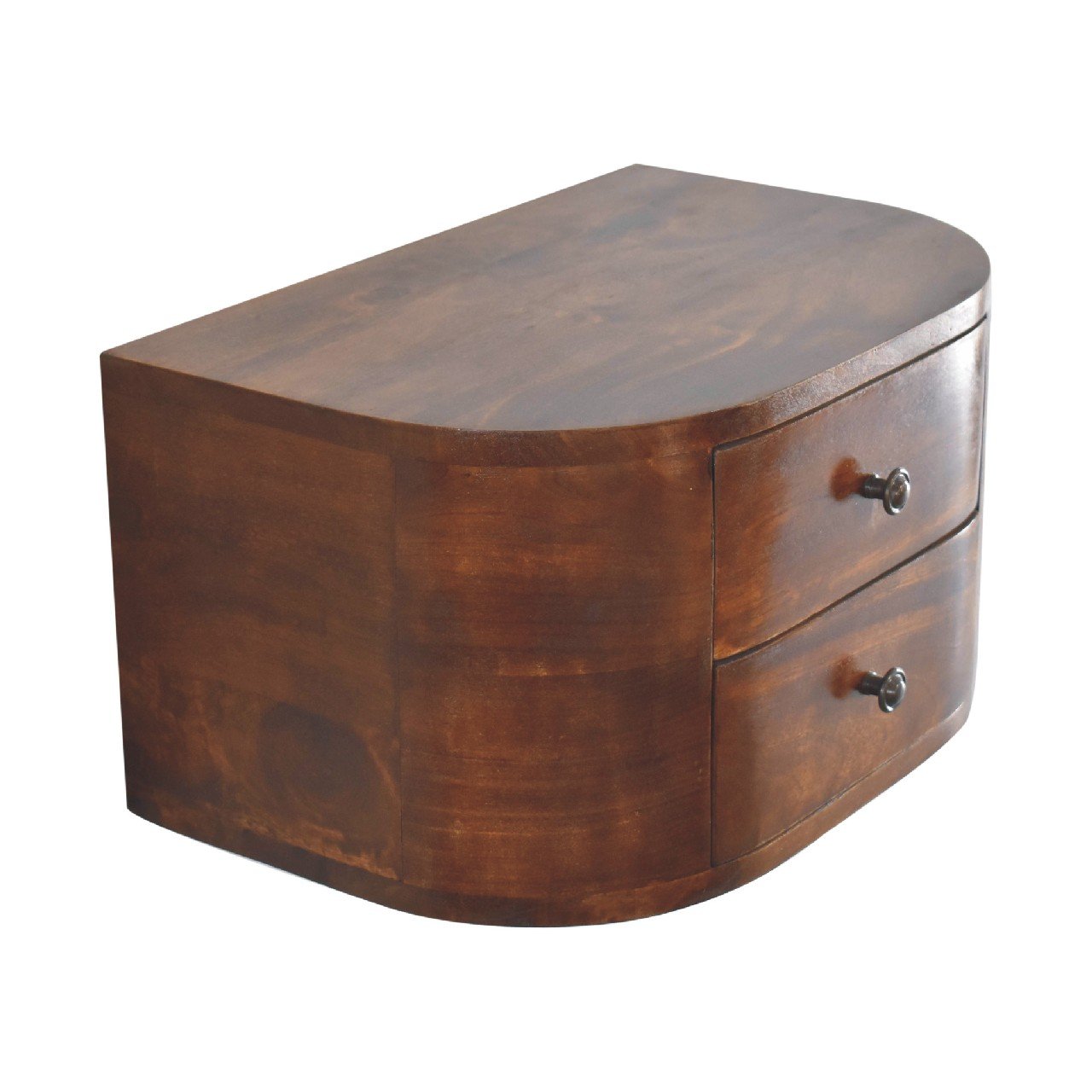 Szafka nocna z litego drewna mango – kasztanowa, 45 cm — model IN3594 - Image 4