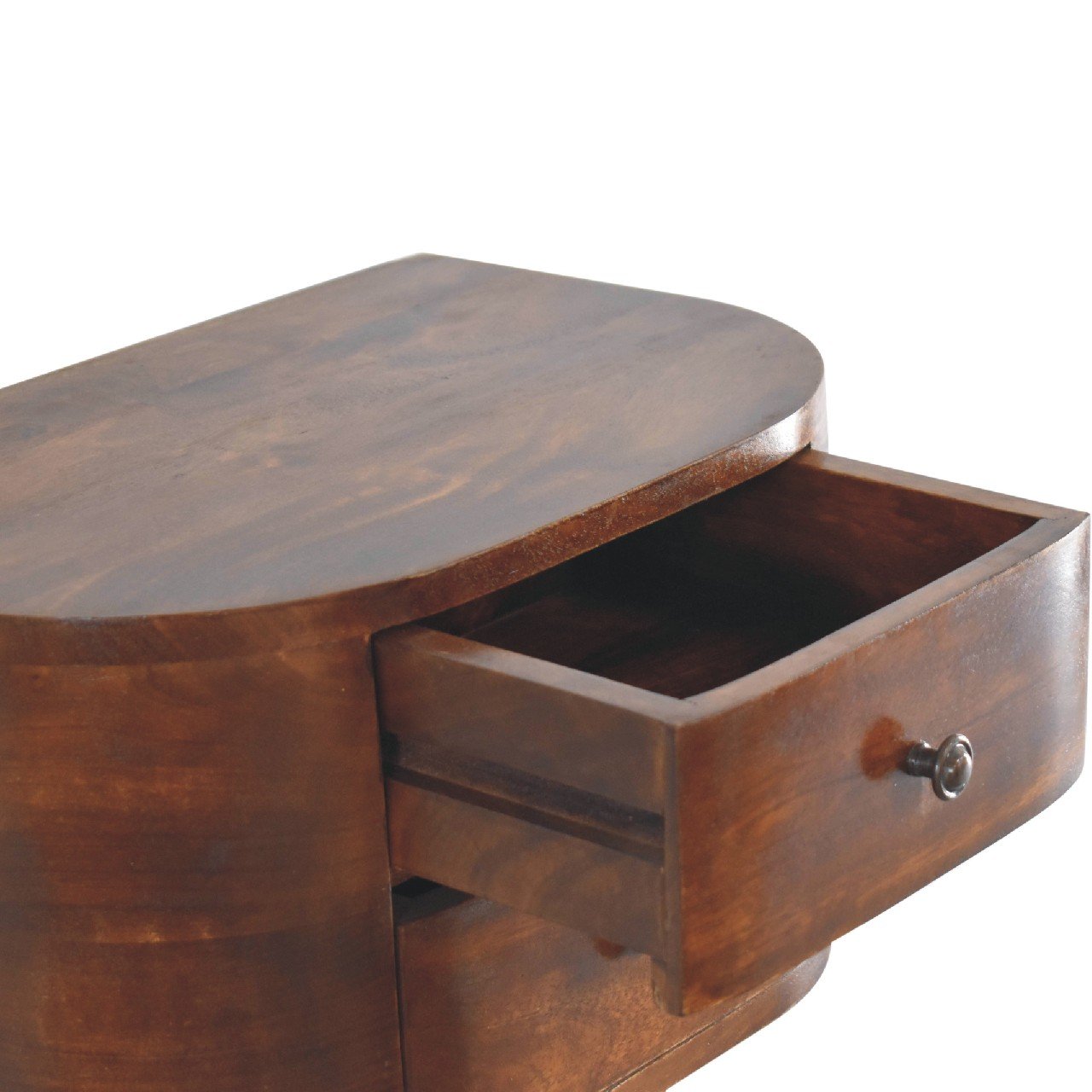 Szafka nocna z litego drewna mango – kasztanowa, 45 cm — model IN3594 - Image 5