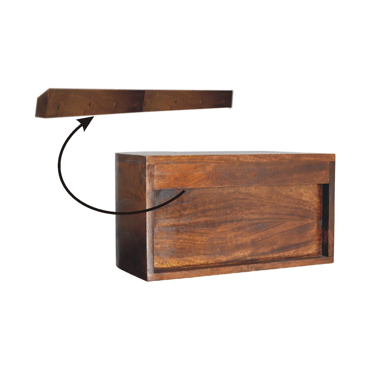 Szafka nocna z litego drewna mango – kasztanowa, 45 cm — model IN3594 - Image 8