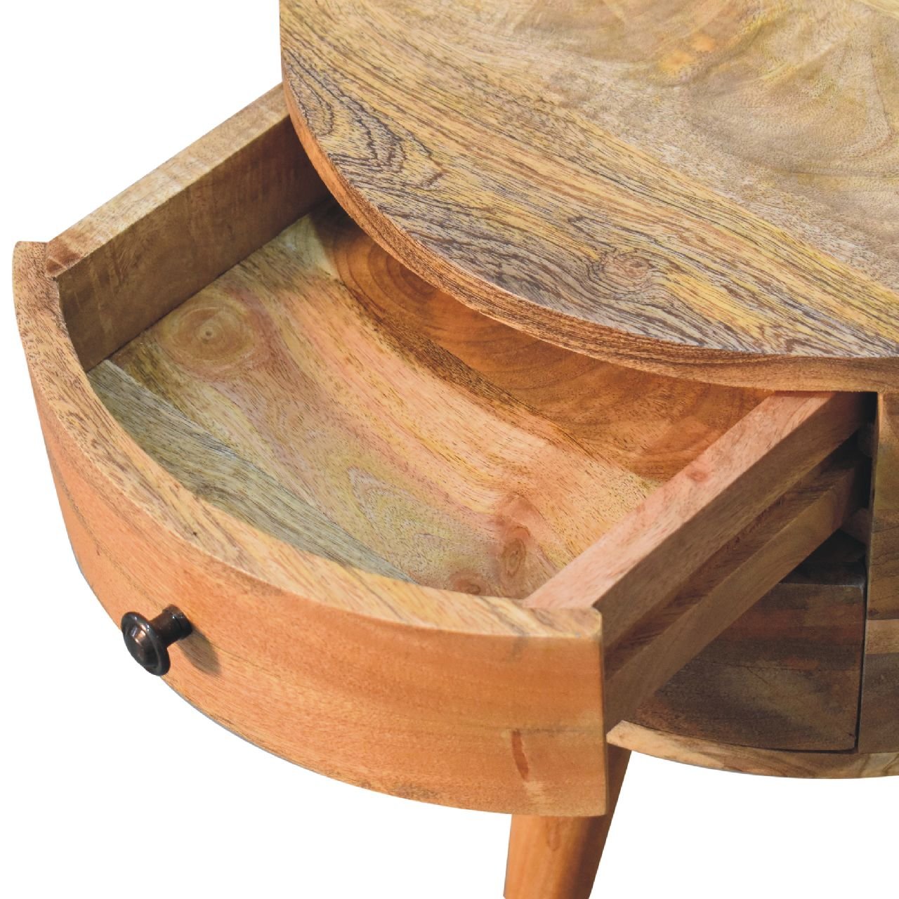 Szafka nocna Artisan IN3598 – lite drewno mango, wykończenie dębowe - obrazek 5