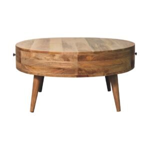 Stolik kawowy Artisan IN3601 – lite drewno mango, wykończenie dębowe